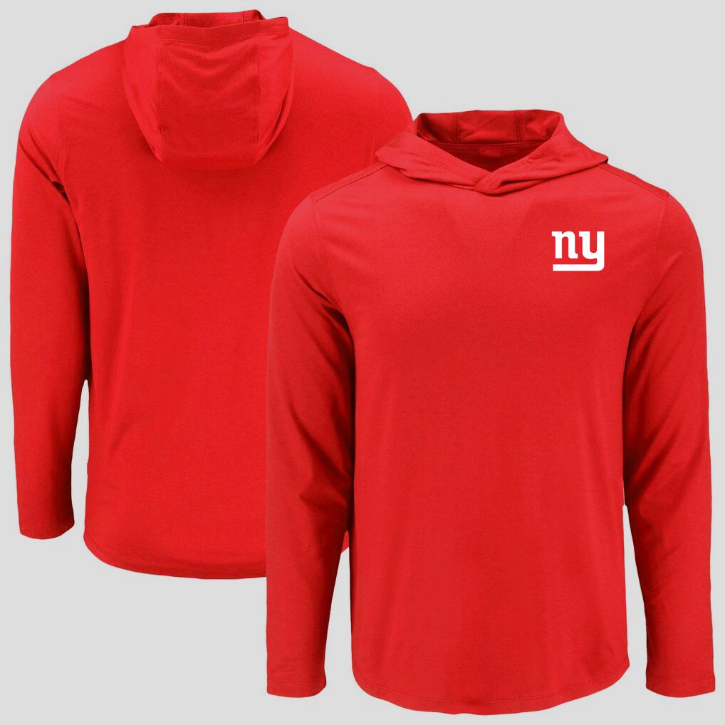 Men 2026 NFL New York Giants Hooded long sleeved T-shirt red 06